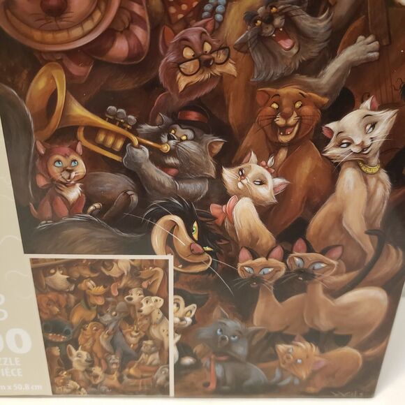 Disney Cats and Dogs Two-Sided Jigsaw Puzzle 1000 Pieces Aristocats Pluto Stitch - Picture 4 of 7